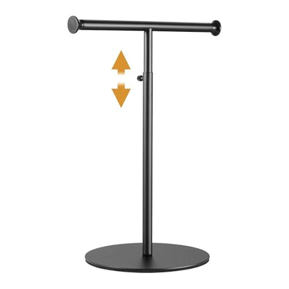 niffgaff T Bar Adjustable Purse Display Stand for Lanyard, Long Necklace, Jewelry, Black