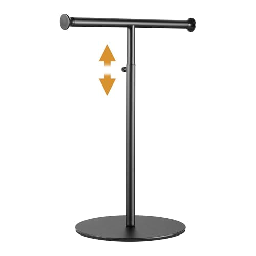 T Bar Adjustable Purse Display Stand for Lanyard,... (Black | Metal)