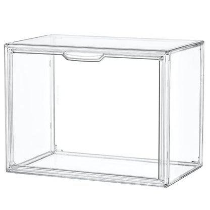 LXLXXL Clear Acrylic Display Case, Stackable Plastic Storage Bins, X-Large | Stackable Storage Bin with Magnetic Attraction Lid, XL Clear Acrylic Case, Showcase for Cosmetic, Large Figures Collectibles
