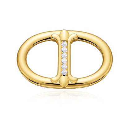 Cicy Bell Womens Oval Silk Scarf Ring 18K Gold Plated