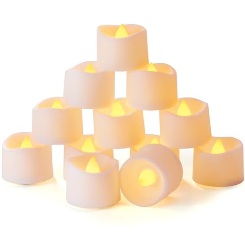 12-Pack Battery Tea Lights with Timer Built in, Au... (12 Count | Plastic)