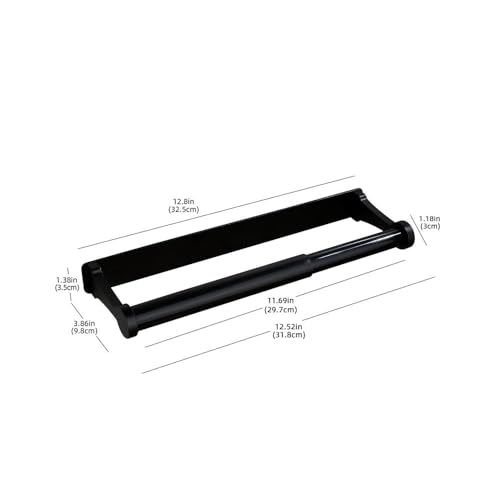 Paper Towel Holder - Self-Adhesive or Drilling, Black, Wall Mounted, Kitchen Roll Dispenser Under Cabinet or Inside Cabinet