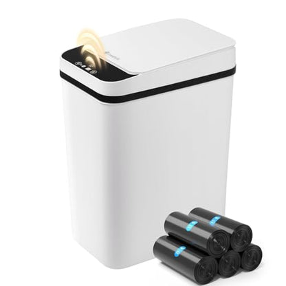 FRESHLIX Bathroom Garbage Can with Lid, 2.6 Gallon Diaper Trash Can, Automatic Trash Cans Touchless, Slim Waterproof Smart Commercial Trash Can for Bedroom, Bathroom, Office, Living Room, Toilet, RV