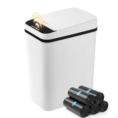 Bathroom Garbage Can with Lid, 2.6 Gallon Diaper T... (Plastic)