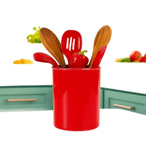 Extra-Large Multipurpose Utensil Crock for – BPA-F... (Red | Plastic)