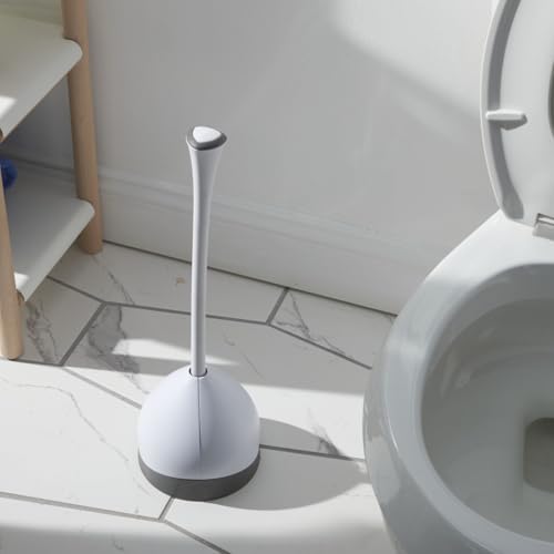 Clorox Toilet Plunger with Hideaway Caddy, Set of 2 – for Bathroom Organization and Storage, Bathroom Accessories, Toilet Unclogger, with Holder, White