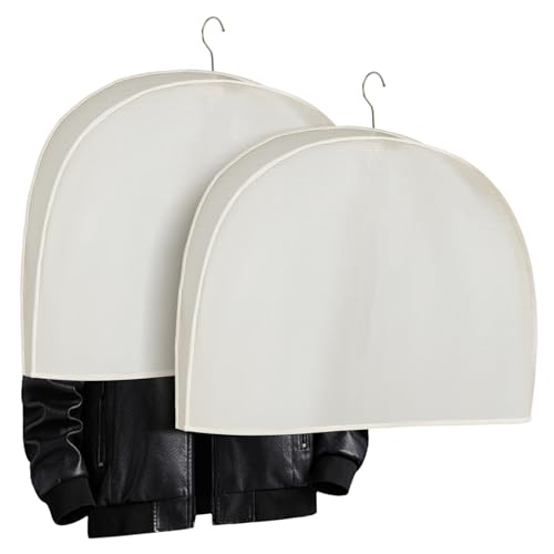 2 Pack Acid-free Muslin White Shoulder Protectors Clothes Hanger Covers Closet Storage Shoulder Covers for Clothes Closet Storage