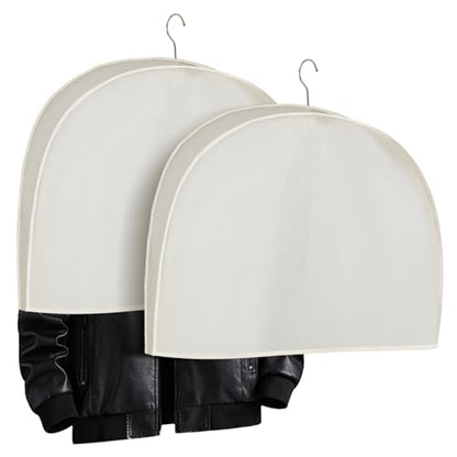 2 Pack Acid-free Muslin White Shoulder Protectors Clothes Hanger Covers Closet Storage Shoulder Covers for Clothes Closet Storage
