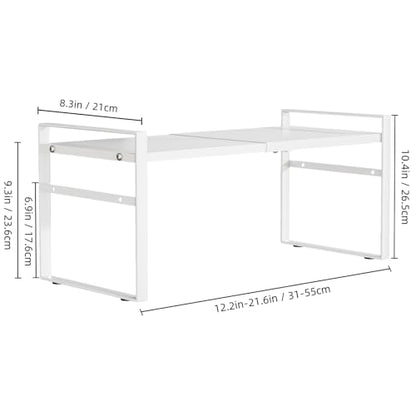 Expandable Cabinet Shelf Organizer Riser for Kitchen Pantry Cupboard Under Sink Countertop,Kitchen Cabinet Shelf (White) | Expandable