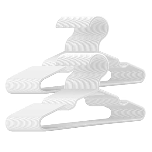 Kids Hangers - 100 Pack, 11.5 Inch White Baby & Toddler Hangers for Closet - Ideal for Baby Standard Use