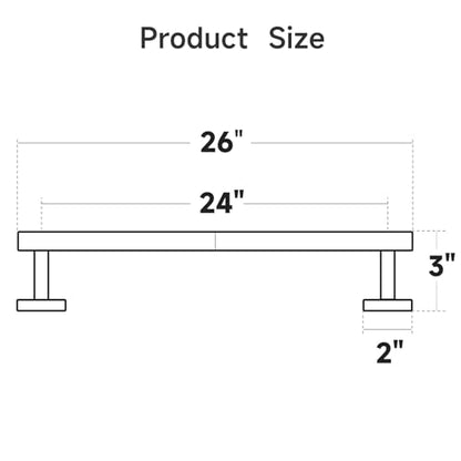 Brushed Nickel Towel Bar, 24-Inch Towel Racks for Bathroom | Thicken SUS304 Stainless Steel Towel Rod, Towel Holder Wall-Mounted, Modern Home Decor (Total Length 26-Inch)