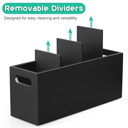 Large Utensil Holder with Removable Divider - 4 Co... (Black)