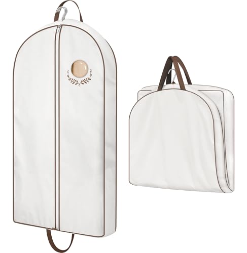 40" Cotton Garment Bags for Travel Waterproof Suit... (White)
