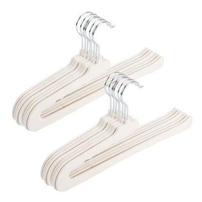 Velvet Pants Hangers - 16 Pack White Non Slip Open Ended Hanger with 360 Swivel Hook - Closet Space Saving Hanger for Heavy Pants, Jeans, Trousers, Scarf