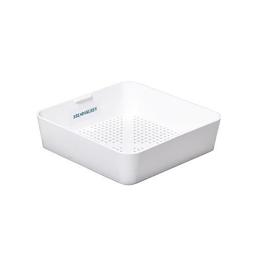 8.5-inch Floor Sink Drain Cover Alternative, Square Drain Basket for Restaurants, Use Below 3 Compartment Sink. Sink Strainer with 0.19-inch Holes, Versatile Plastic Drain Screen Basket