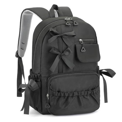 Kawaii Coquette Backpack with Bows for Girls School Bookbag | Teens High Middle Aesthetic Bag