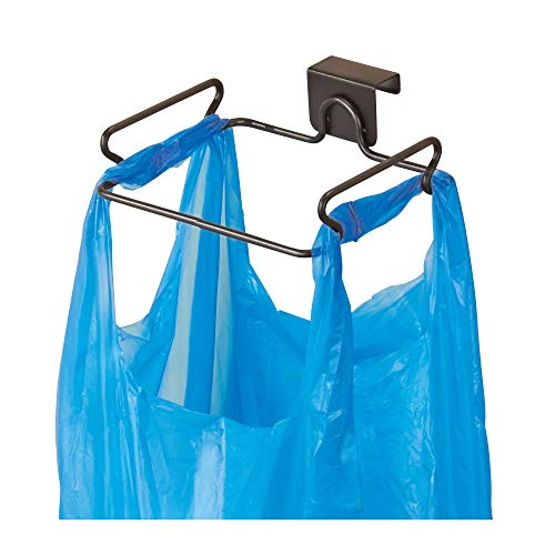 InterDesign Classico Over Cabinet Plastic Bag Holder – Storage Organizer for Kitchen, Bronze