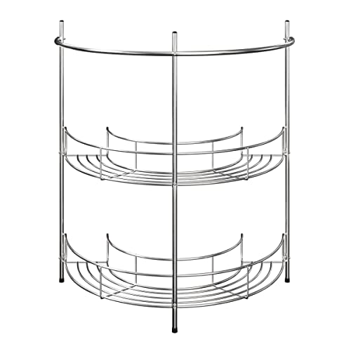 Pedestal Sink Organizer - Compact Under the Sink Rack with 2 Storage Shelves and Towel Holder - Space Saving Bathroom Storage by Lavish Home