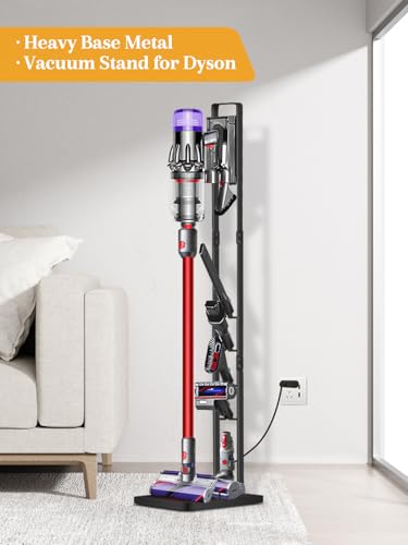 Vacuum Stand for Dyson V15 V12 V11 V10 V8 V7 V6, M... (Black | Metal)