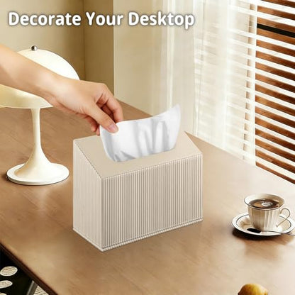 Hand Towels Box Cover Compatible with Kleenex Disposable Paper Hand Towels | PU Leather Tissue Box Cover,Hand Towels Holder/Dispenser Suitable for Dining Room,Kitchen,Bathroom,Can Be Wall-Mounted
