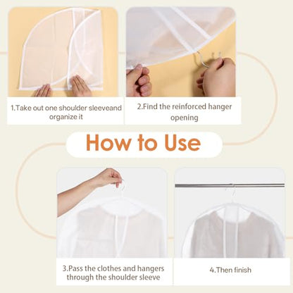 25 Pcs Shoulder Covers for Hanging Clothes, 24 x 17 Inch Plastic Garment Cover Clear Dust Clothes Hanger Covers for Coats, Dress, Suit, Sweater, Jackets