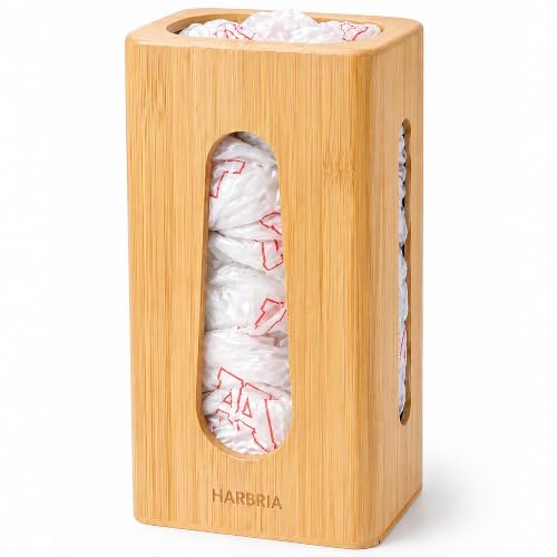 Bamboo Grocery Bag Holder, Wall Mount Plastic Bag...