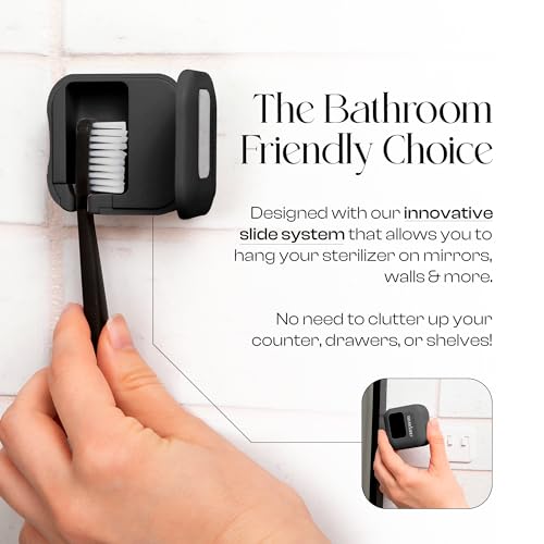 UV-C Toothbrush Sanitizer and Holder, Toothbrush Case - Manual/Electric Toothbrush Cover for Any Toothbrush Head - Rechargeable Toothbrush Travel Case, Tooth Brush Cover Cap for Home