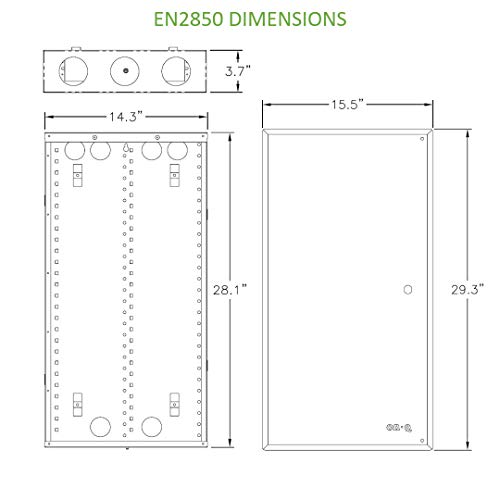 On-Q 28" Structured Media Enclosure with Hinged Cover Lock, 20 Gauge CRS, Flush or Surface Mount