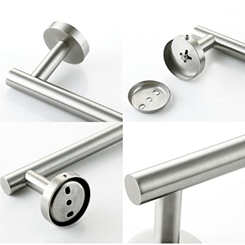 Nolimas Brushed Nickel Bath Towel Bar Single Bars Towel Rack Rod Classic Wall Mounted SUS304 Stainless Steel Bathroom Towel Holder Toilet Kitchen Towel Shelf Single Layer,24 inches