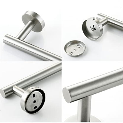 Nolimas Brushed Nickel Bath Towel Bar Single Bars Towel Rack Rod Classic Wall Mounted SUS304 Stainless Steel Bathroom Towel Holder Toilet Kitchen Towel Shelf Single Layer,24 inches