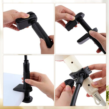 DYNWAVE Dog Hair Dryer Stand, Pet Grooming Table Hair Dryer Holder Hose Tube Holder Hands- Groomers Adjustable Third Arm with Clamp, 360 Degrees Rotatable Hair Dryer Stand for Dog Cat Grooming