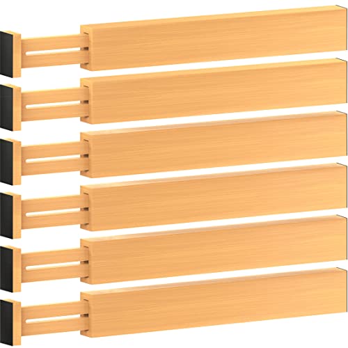 6-Pack Drawer Dividers 2.6-Inch High Dresser Drawe... (6 Count | Bamboo | Bamboo Wood)