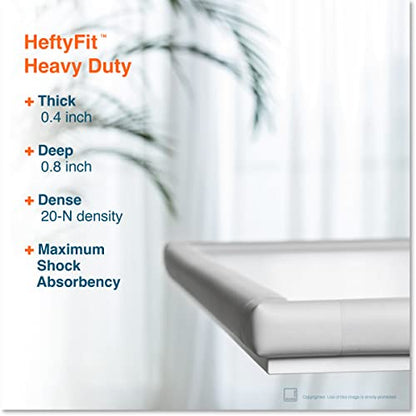 Roving Cove HeftyFit Corner Protector for Baby (16 Large Corners), Heavy-Duty Soft Rubber Foam Furniture Corner Bumper Guards, 3M Adhesive Pre-Taped, Oyster White (Off White)