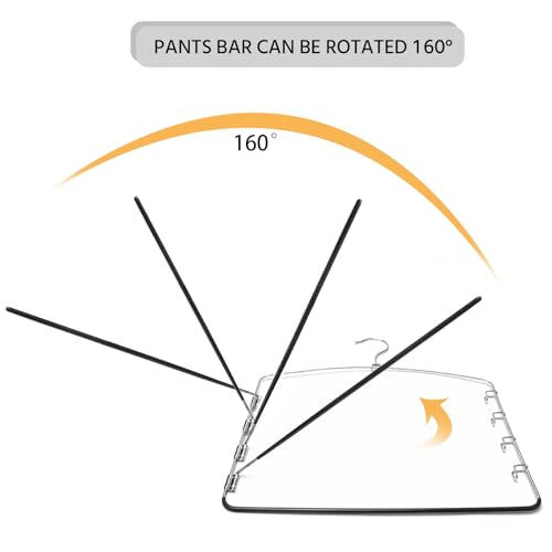 Multi-Layer Metal Pants Hangers, 3 Pack, 5 Swing Arms, Non-Slip