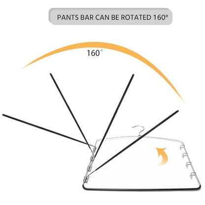 Multi-Layer Metal Pants Hangers, 3 Pack, 5 Swing Arms, Non-Slip