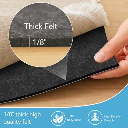Warmstar 8x10 FT Non Slip Rug Pad,100% Waterproof Felt Rug Pad,1/8" Thick | Rug Pad for Hardwood Floors ,Soft Carpet Pad with Natural Rubber Backing, Secure Grip & Floor Protection