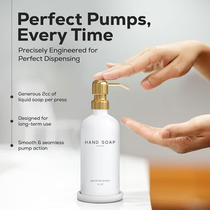 Luxury Glass Hand Soap Dispenser Bathroom Set (Gold)