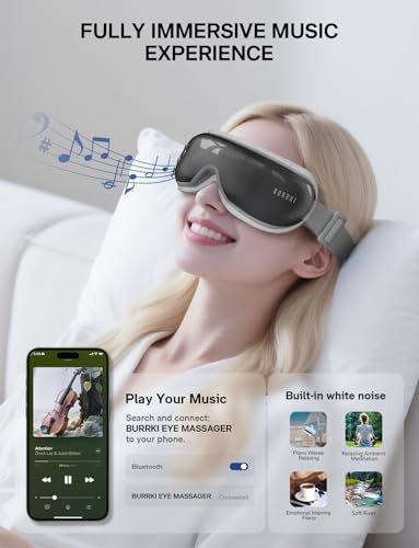 Eye Massager, Heated Massage Eye Mask | Compression Massage for Migraine Relief, Eye Strain, Dry Eyes and Improve Sleep, Gifts for Mom Dad Women Men, Wedding Gifts