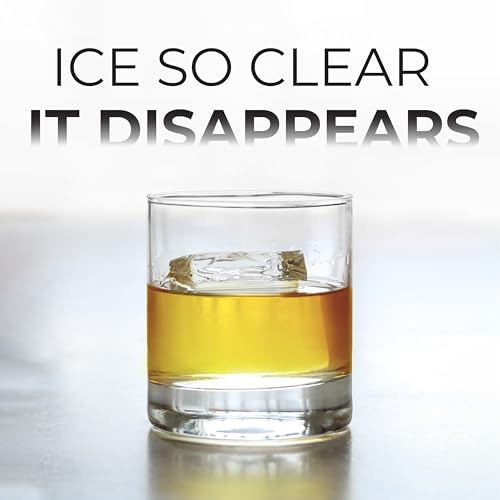 Clear Ice Cube Maker | Large 2-Inch Square Silicone Mold, Whiskey & Bourbon