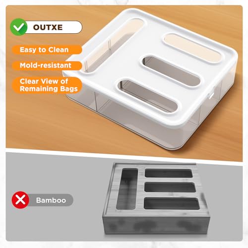 Bag Organizer for Drawer + Fridge, Magnetic Kitche... (Clear)