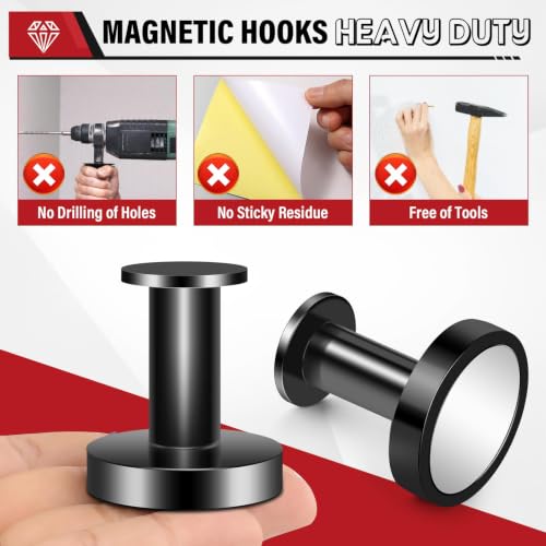 Magnetic Hooks for Cruise Cabins Black 150Lb Magnet Wreath Hanger | Locker Accessories Strong Magnetic Hooks for Classroom Whiteboard Grill Cruise Ship