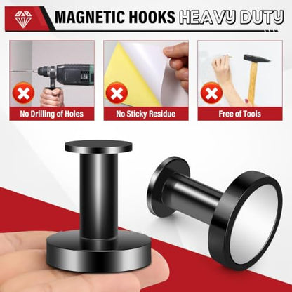 Magnetic Hooks for Cruise Cabins Black 150Lb Magnet Wreath Hanger | Locker Accessories Strong Magnetic Hooks for Classroom Whiteboard Grill Cruise Ship