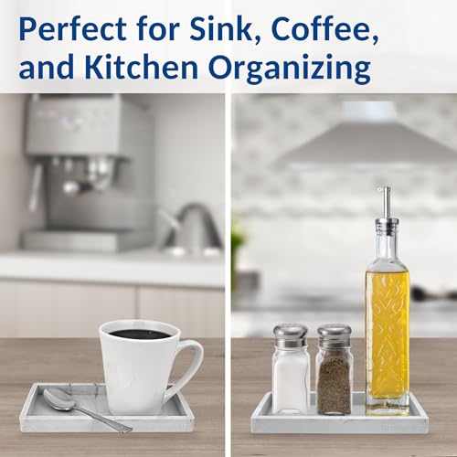 Countertop & Vanity Silicone Tray - Small 7.7" Kitchen Soap Tray | Kitchen Sink Soap Tray, Dish Soap Tray for Kitchen Counter, Bathroom Tray, Silicone Soap Dispenser Tray & Sponge Holder