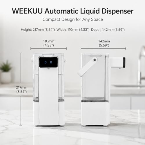 Extra Large 27 oz Dish Soap Dispenser, Touchless, USB-C Rechargeable | No-Drip Precision Spout,Fully Washable Design.Transparent Refillable Tank
