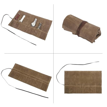 Travel Watch Roll Organizer with 6 Slots Handmade Watch Travel Case Roll-up Watch Organizer Storage Box Jewelry Roll Watch Travel Pouch Waxed Canvas Easy Carry On Watchlover Storage Gift for Men