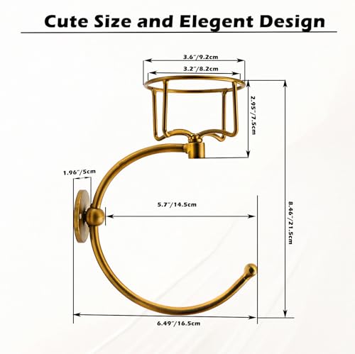 Hand Towel Holder with Vintage Candle Holder for Wall, Towel Hook for Bathroom Wall, Rustic Towel Ring with Elegent Candle Holder, Sturdy Wall Mounted Hanger for Bathroom