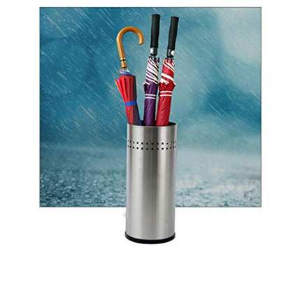 Umbrella Storage Bucket Indoor Umbrella Stand Organizer Stainless Steel Small Holder with Draining for Entryway Home Office Lobby