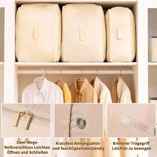 2PCS Ultra Space Saving Self Compression Organizer,Dustproof And Moisture-Proof Compression Storage Bag For King/Queen Comforters, Pillows, Bedding/Quilt, Blanket, Duvet (White, Large)
