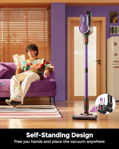 Cordless Vacuum Cleaner, 500W 45KPA 50Mins Stick Vacuum Cleaners for Home | Self-Standing, Anti-Tangle Brush, 1.6L Dust Cup, with LED Light, Lightweight Vacuum for Pet Hair, Carpets, Hard Floors