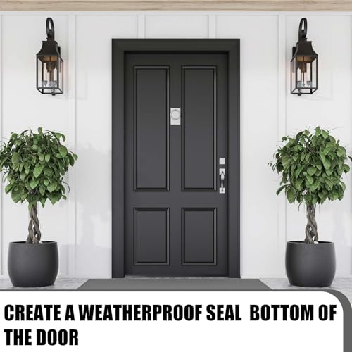 Pushglossy 1 Pcs Replacement Door Bottom with Vinyl Fins 36" Long 1 3/4" Wide Threshold Seal Bottom of Door Weatherstrip Kerf Weather Stripping for 7/8" Between Barbs (Black)